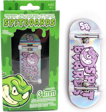 LIMITED EDITION 34 mm x 96 mm Pro Fingerboard Set-Up (Complete) | Real Wood Deck | Pro Trucks with Lock Nuts and Pro Bushings | Polyurethane Pro Wheels with Bearings | Purple Logo